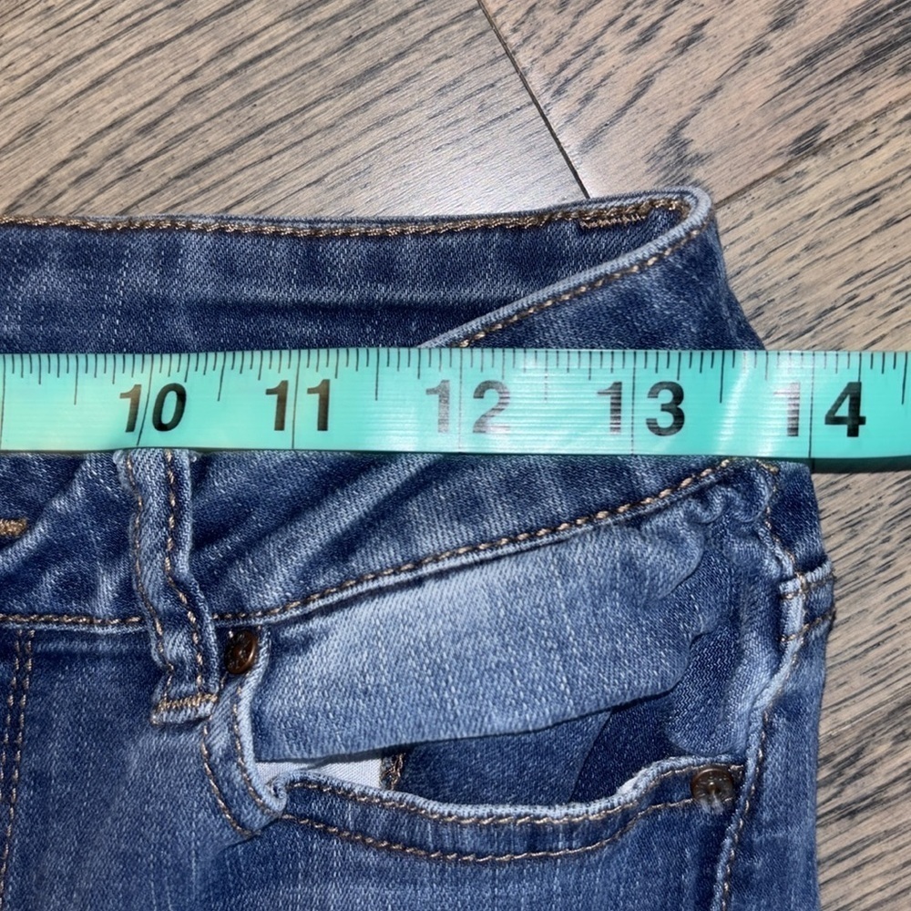 Wax distressed skinny jeans  Sz 7 - Picture 8 of 15